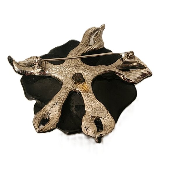Kenneth Lane KJL vintage Black Rose Brooch - Picture 5 of 5